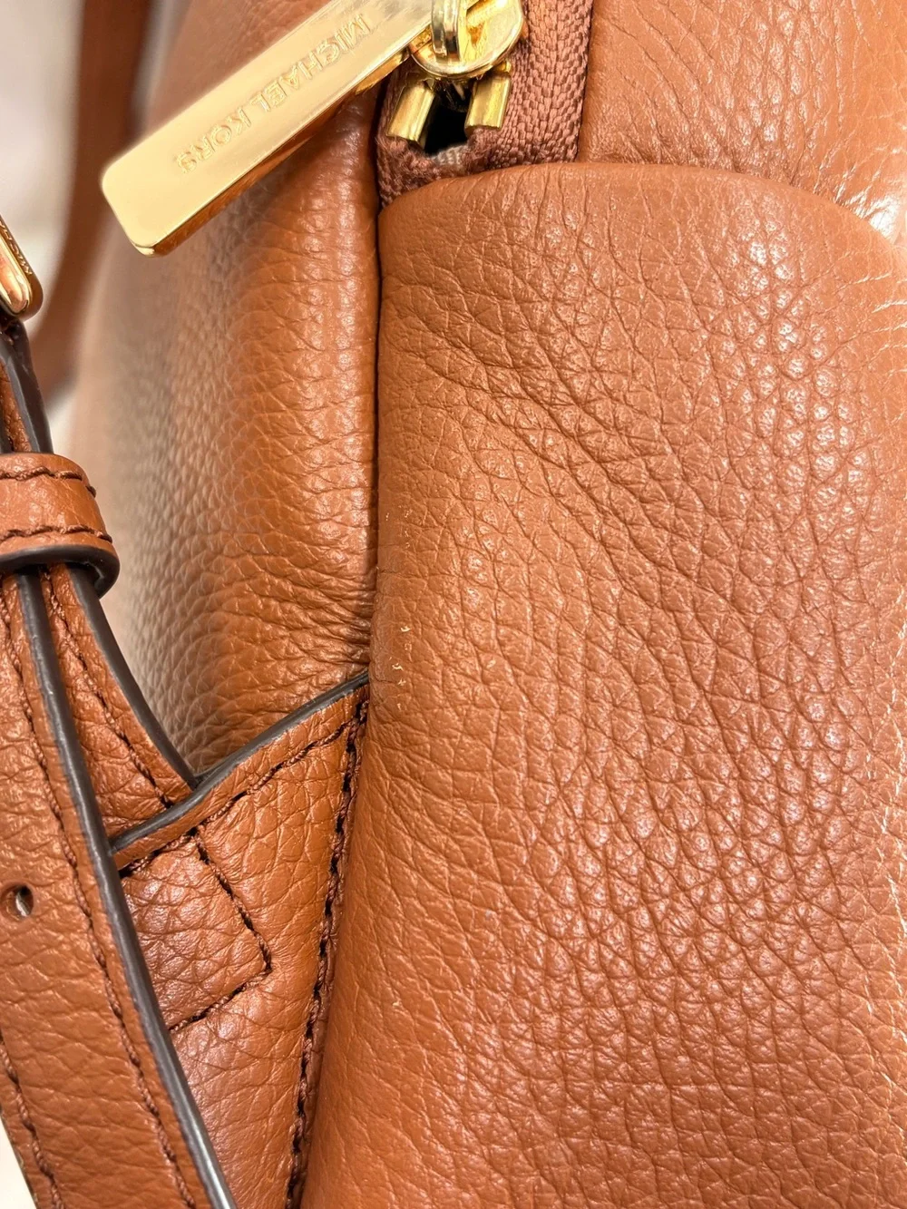 Michael Kors Erin Brown Medium Zip Around Backpack